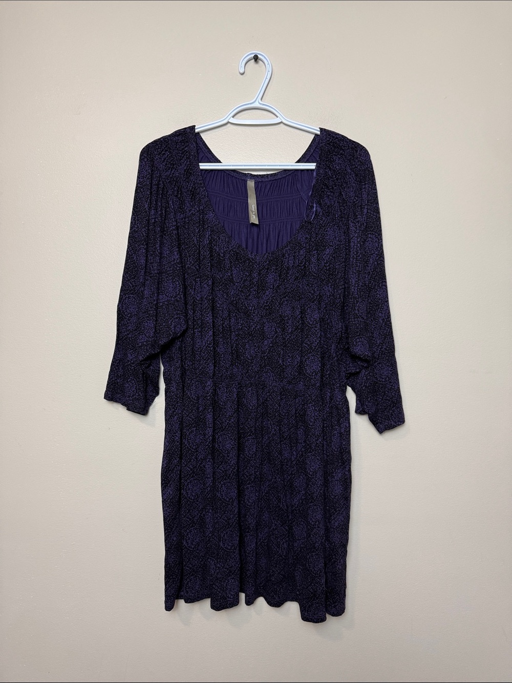 Penningtons Women's Purple Patterned Scoop Neck Dress size 1X